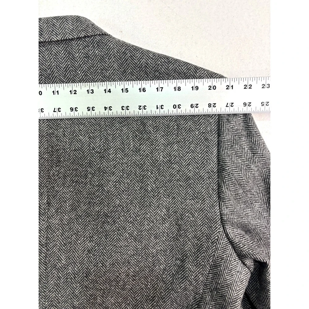 vtg Herringbone Tweed black white 46L lambswool blazer jacket sport suit‎ coat